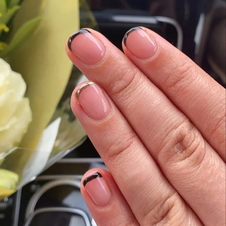 black and gold french tip nails 012 292aecf5fe