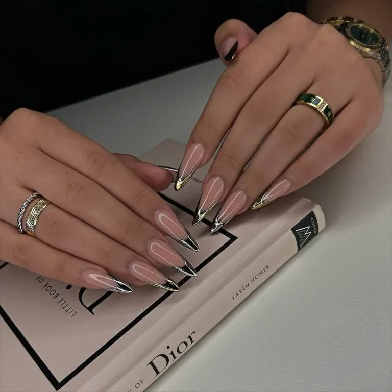 black and gold french tip nails 014 3a1b2cb183