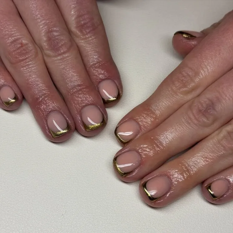 black and gold french tip nails 017 cfbd449dcb