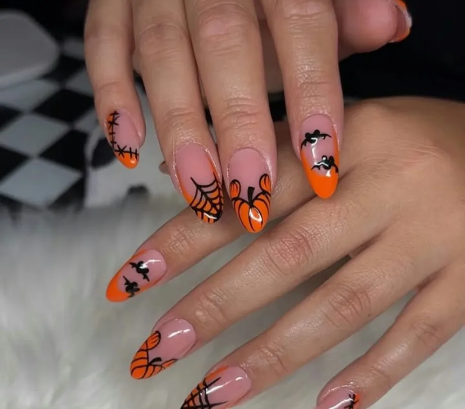 black and orange halloween nails 013 22a3956aa6