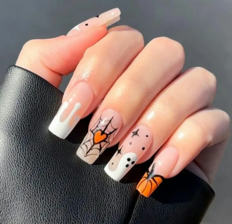 black and orange halloween nails 019 2b11203e11