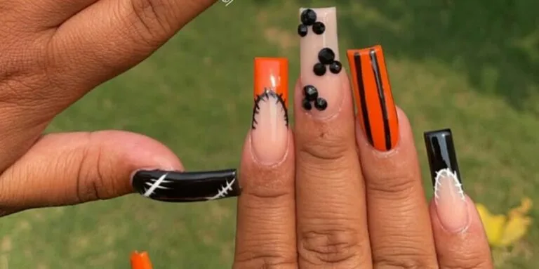 black and orange halloween nails 021 e02d522189