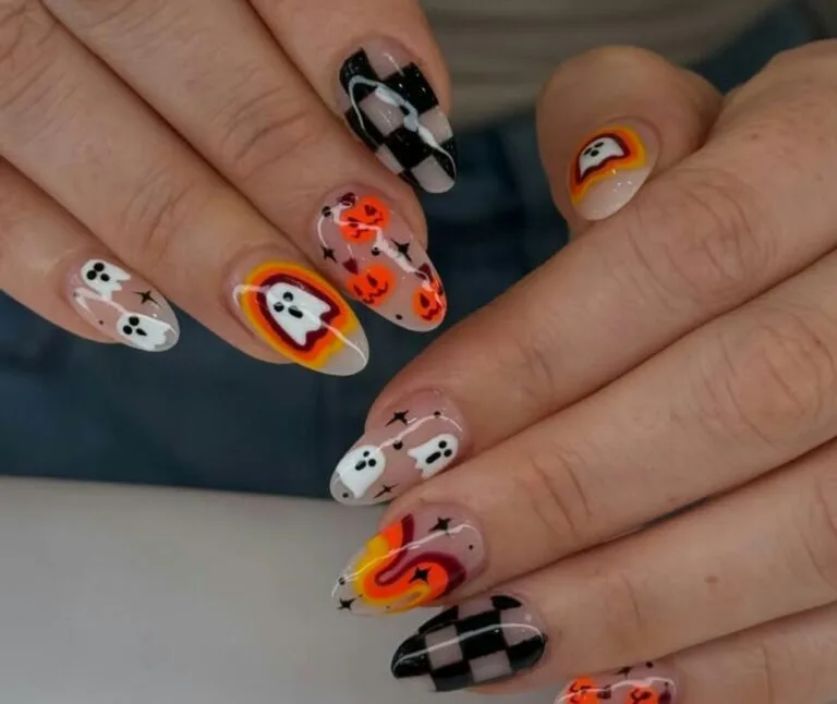 black and orange halloween nails 022 aeca45fed9