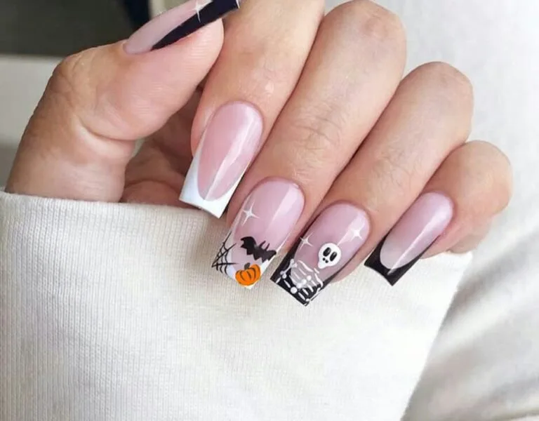 black and orange halloween nails 024 827d97be10
