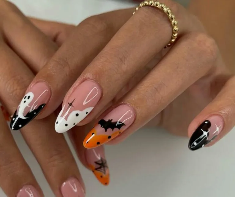 black and orange halloween nails 034 c5a81456b3
