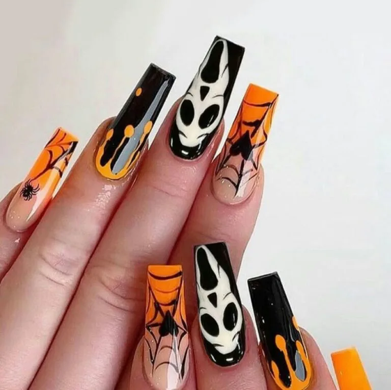 black and orange halloween nails 038 0584ae312c