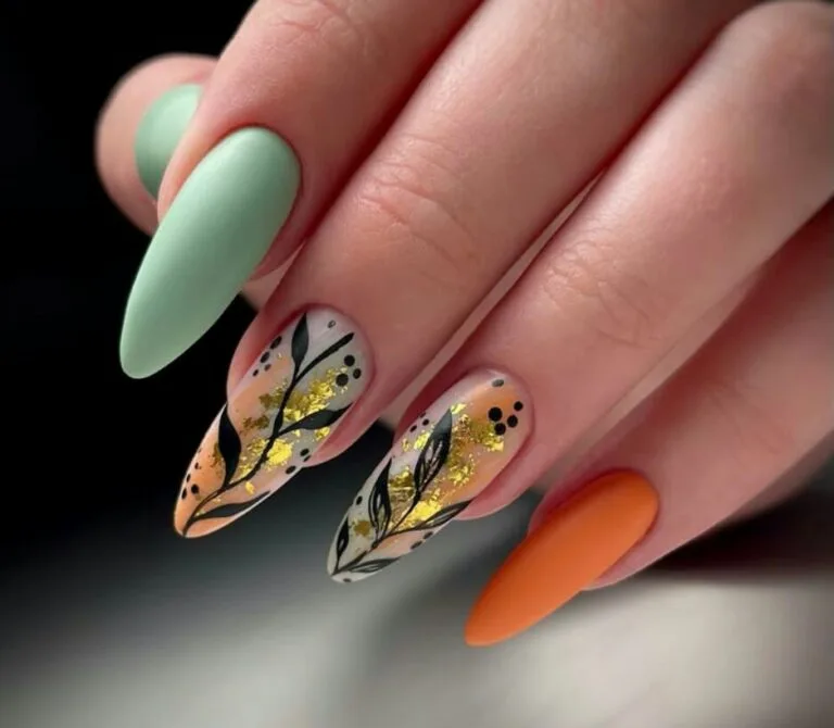 black and orange halloween nails 041 892820385a