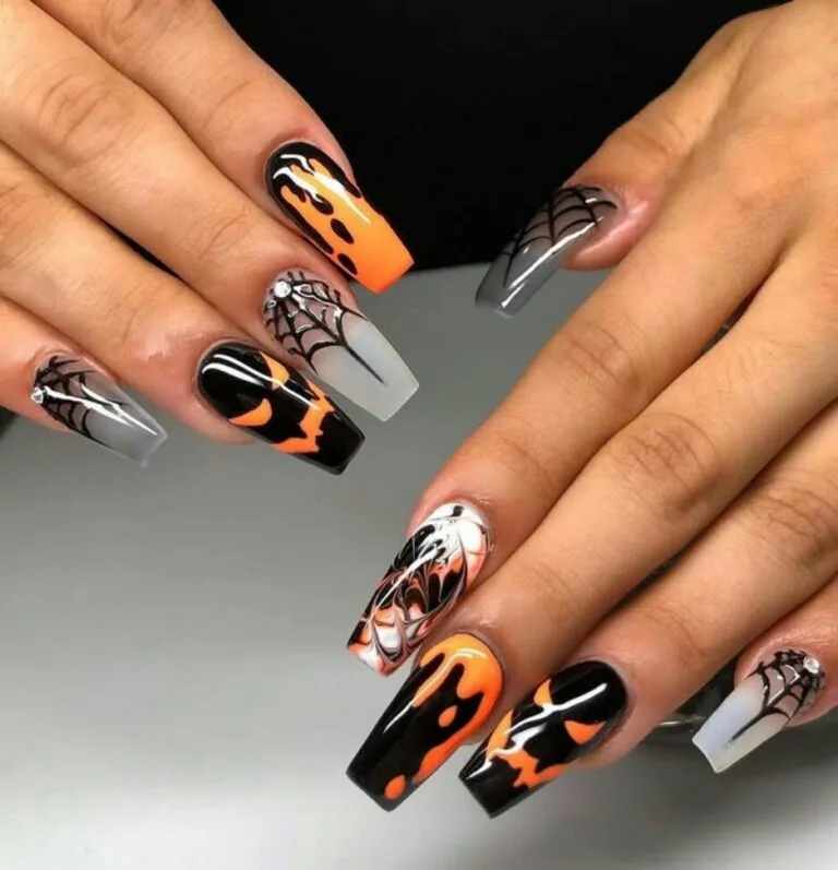 black and orange halloween nails 046 ed8c8e46a6