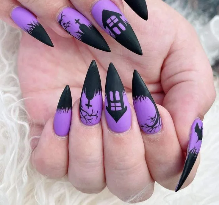 black and purple halloween nails 004 d157c3702f