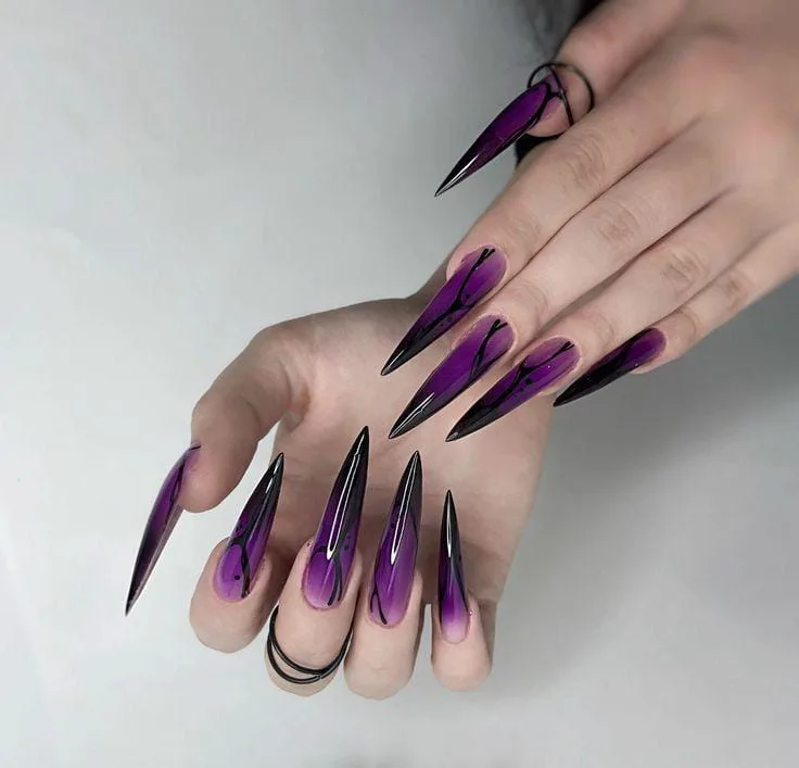 black and purple halloween nails 007 85474fc4b3
