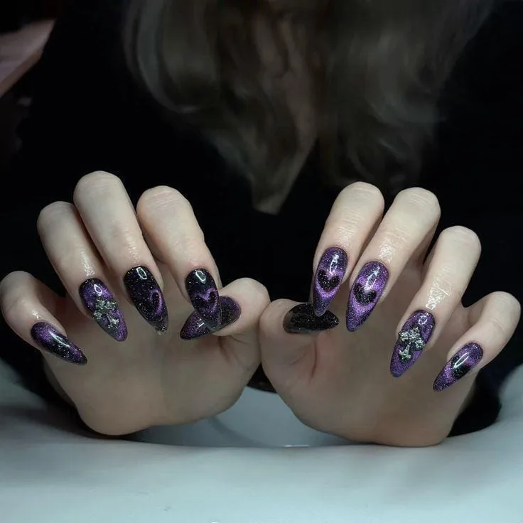black and purple halloween nails 008 86e04fb939