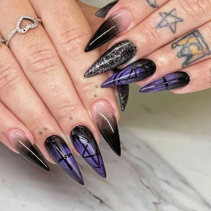 black and purple halloween nails 010 f1c459ec13