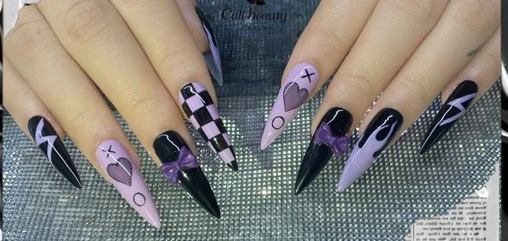 black and purple halloween nails 012 c1e3758555