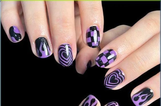 black and purple halloween nails 029 9ebf59f2f2
