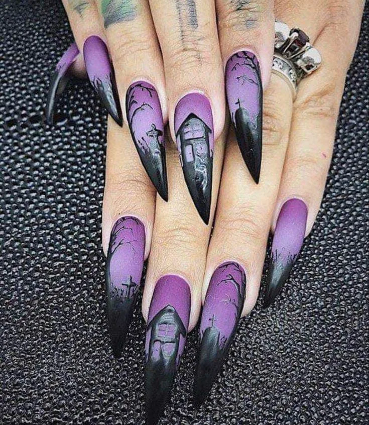 black and purple halloween nails 033 43061c27a4