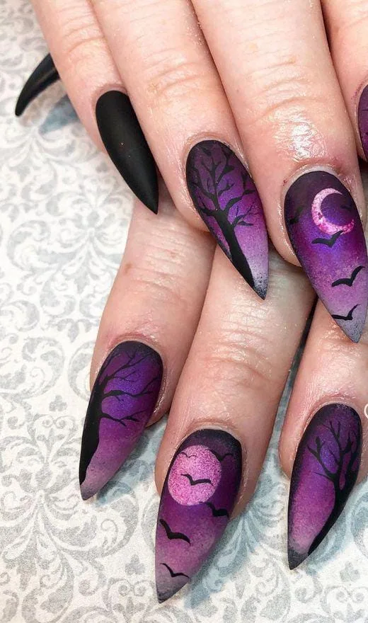 black and purple halloween nails 035 c18c40f4c7