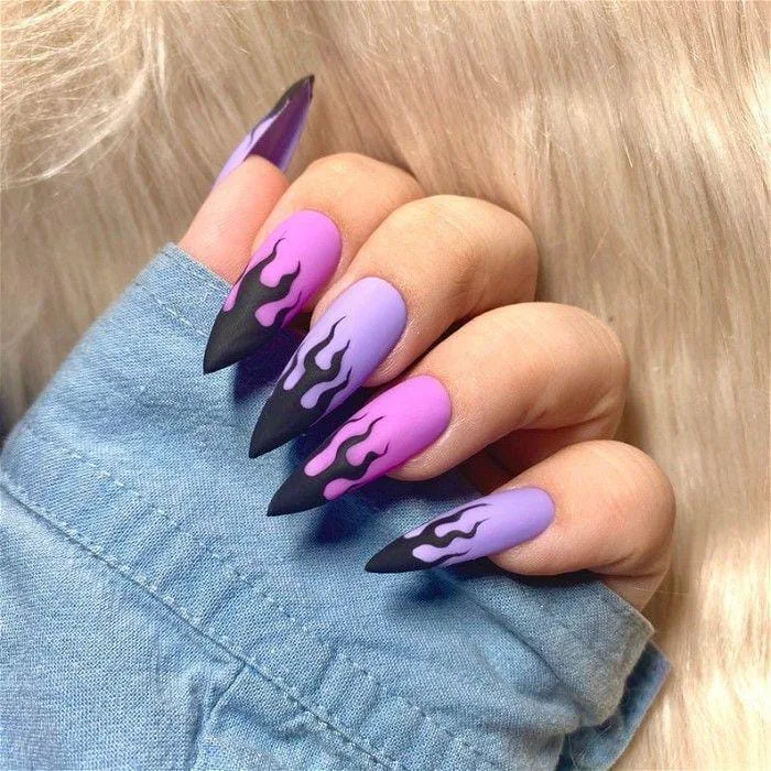 black and purple halloween nails 036 5a913d97eb