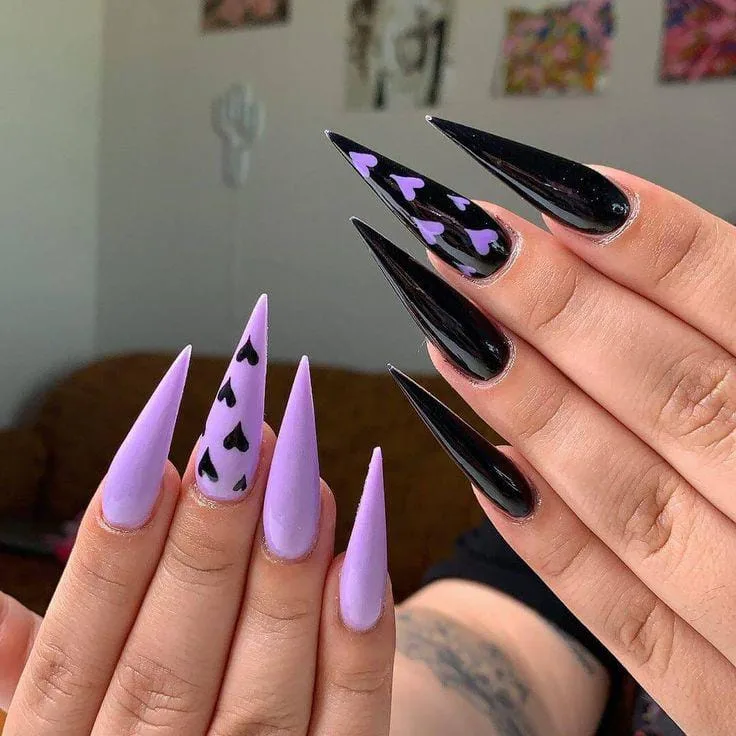 black and purple halloween nails 039 6d12040695