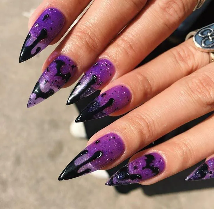 black and purple halloween nails 040 ba6cc01810