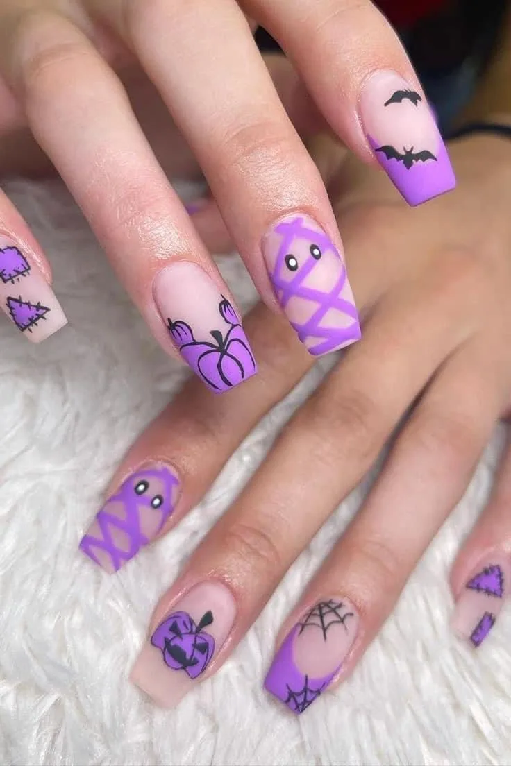 black and purple halloween nails 042 8b0bdc7b48