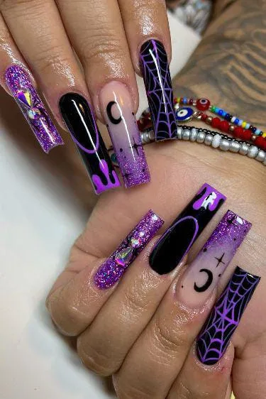 black and purple halloween nails 045 cc8c76c166