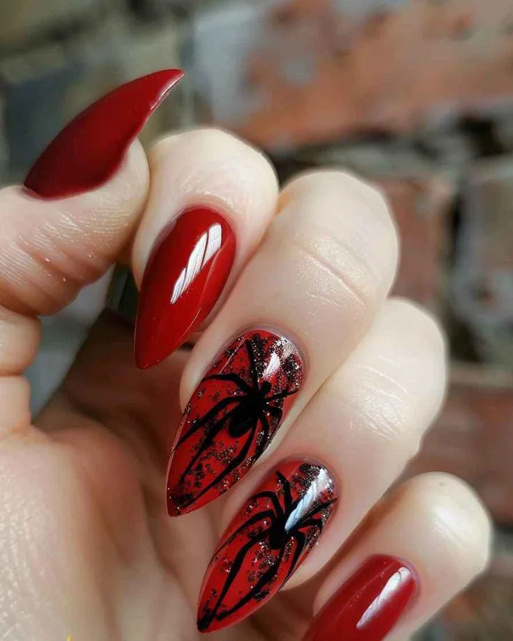 black and red halloween nails 007 9b7fd6ccdc
