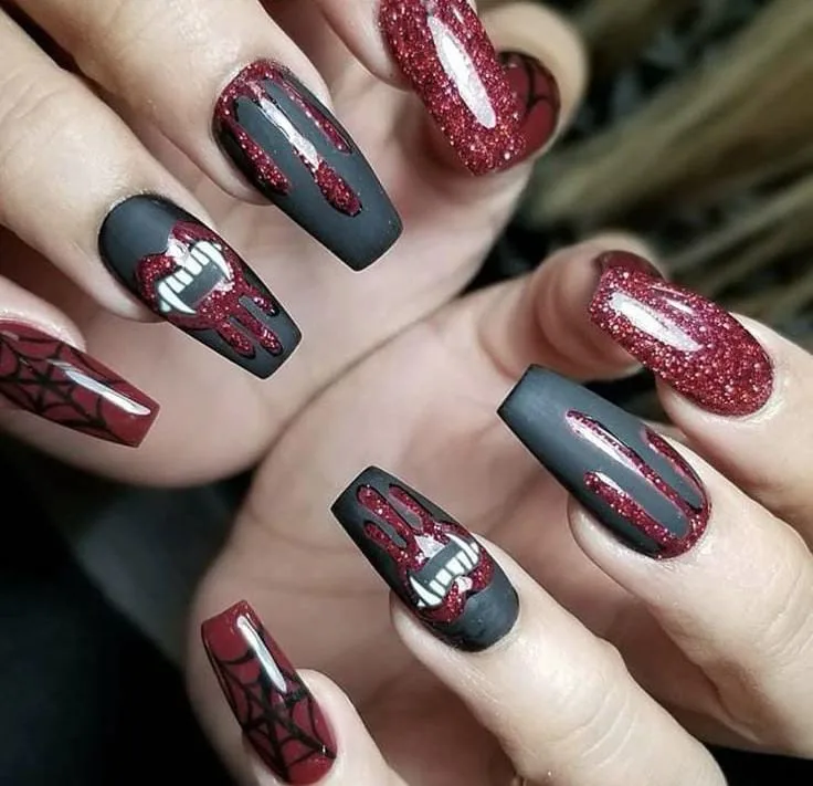black and red halloween nails 023 971504ab37