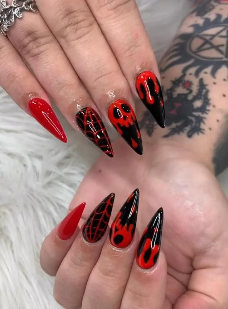 black and red halloween nails 026 66afc0818c