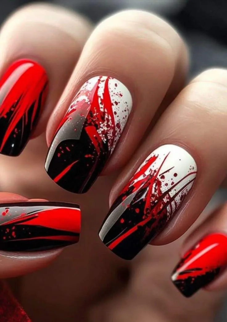 black and red halloween nails 037 37bee1e923