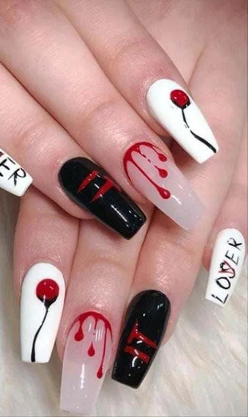 black and red halloween nails 038 f034f87a04