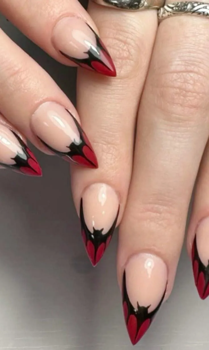 black and red halloween nails 043 7d1b2fa985