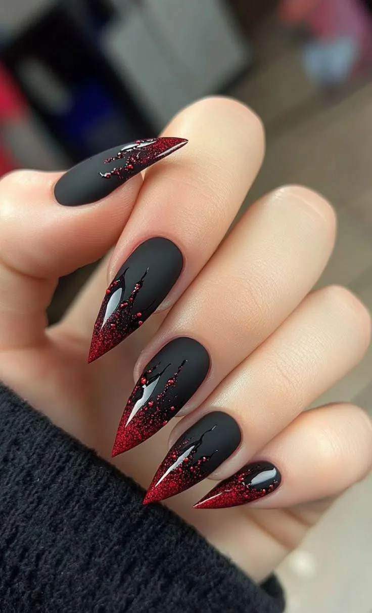 black and red halloween nails 044 e83e0e1948