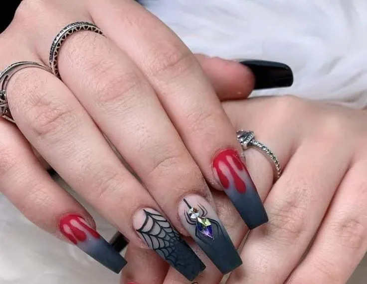 black and red halloween nails 048 b237e8d84b