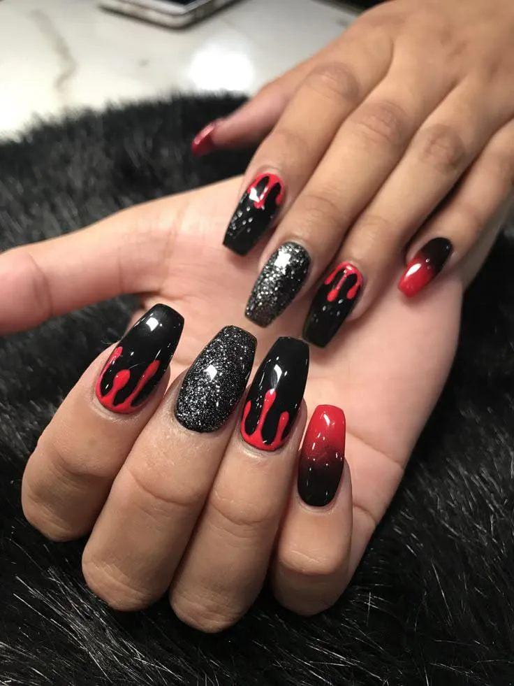 black and red halloween nails 049 eb30b3b4cc