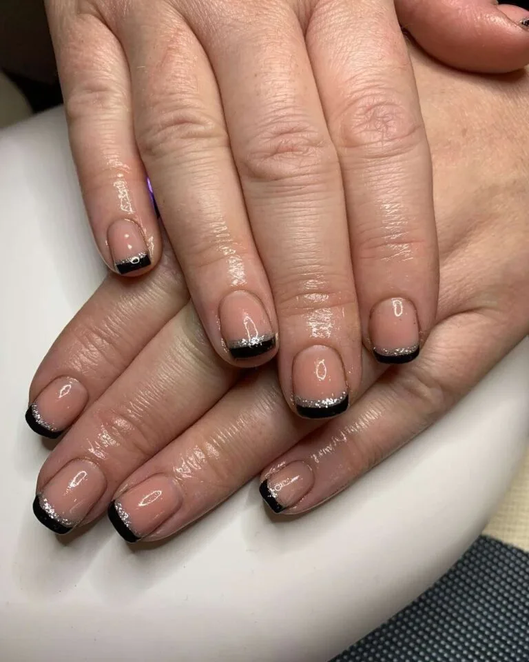 black and silver french tip nails 013 69a9df80b6