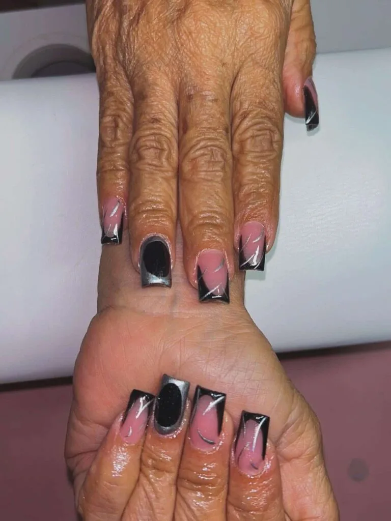 black and silver french tip nails 025 96974d1c0c