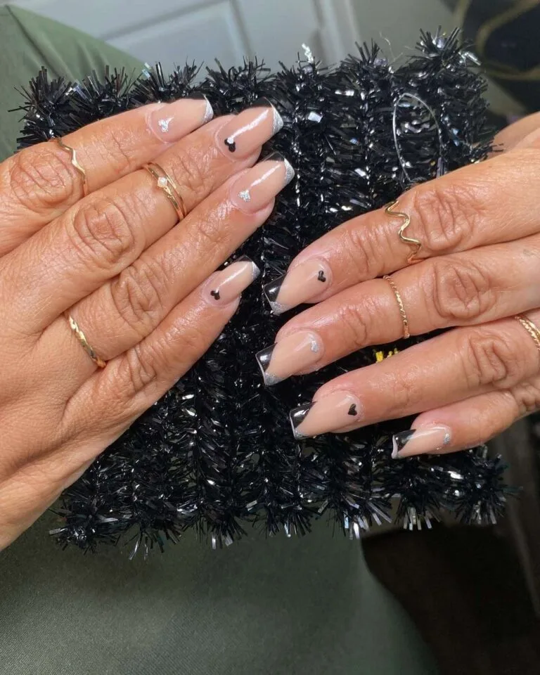 black and silver french tip nails 035 8fd7b97b19