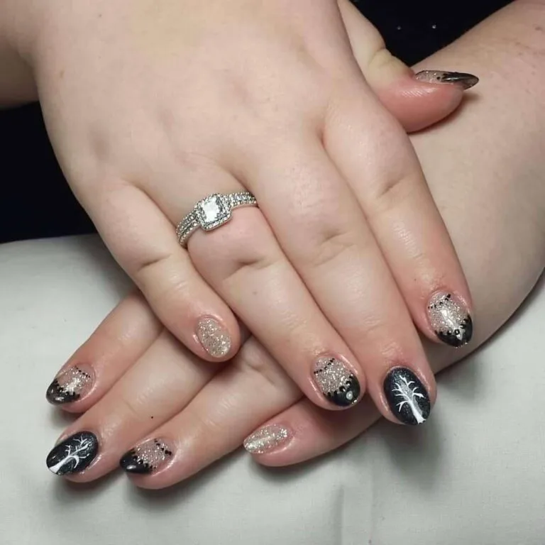 black and silver french tip nails 043 a84a89aac2