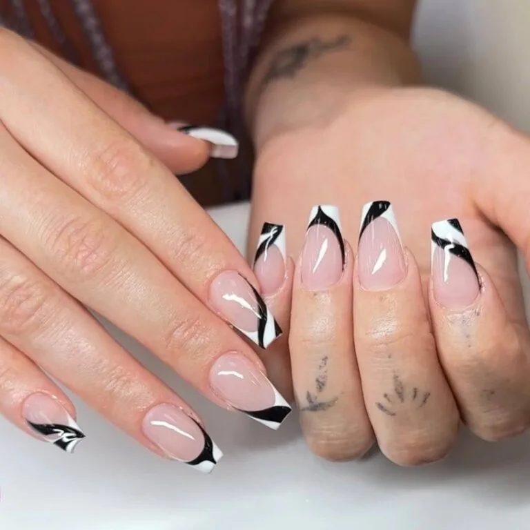 black and white french tip nail designs 009 53e472d4da