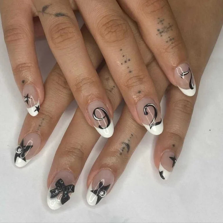 black and white french tip nail designs 010 b42a17b017