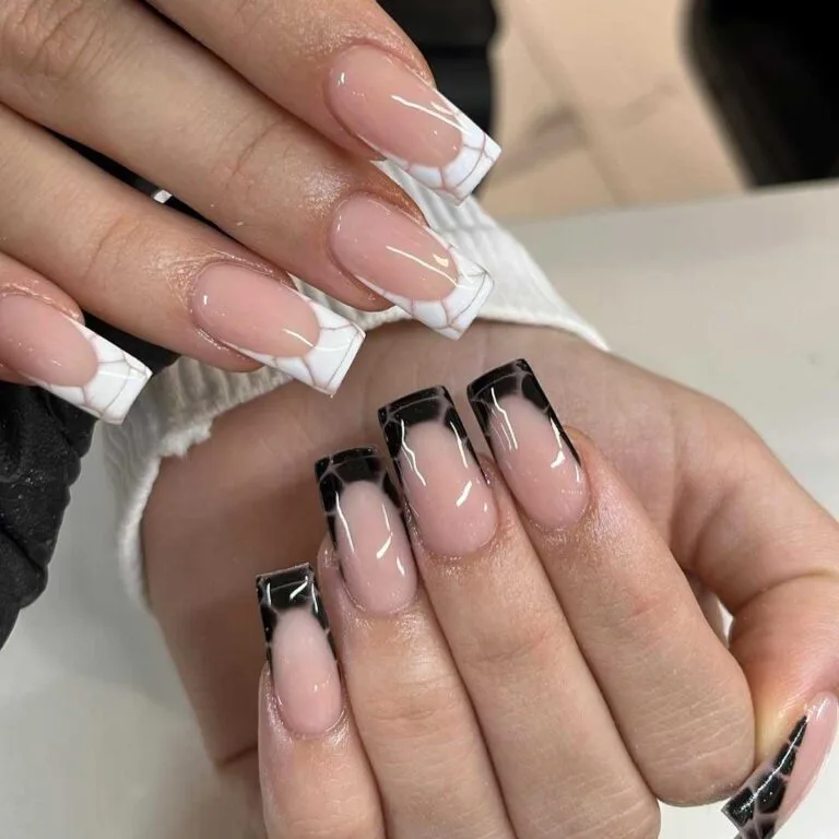 black and white french tip nail designs 014 7468ddfecc