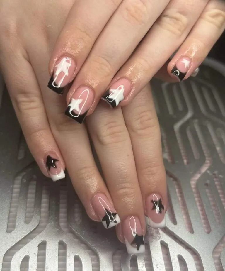 black and white french tip nail designs 017 8613c4c5ff