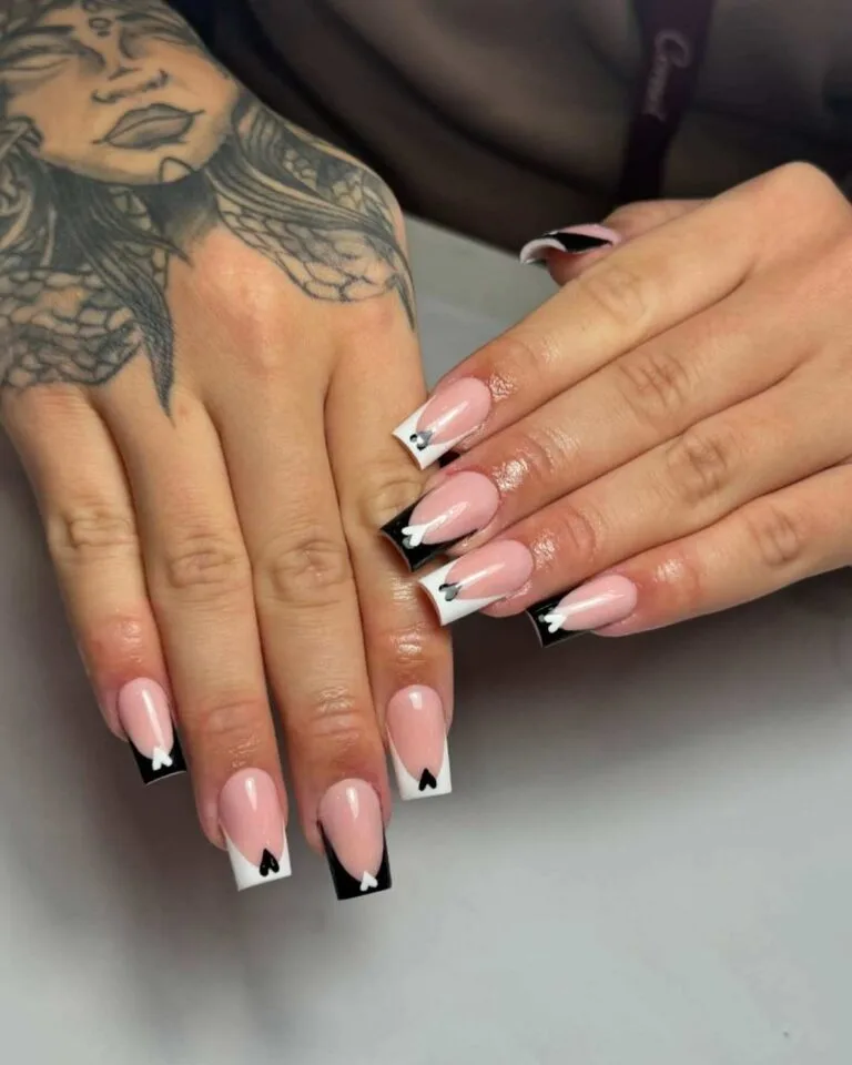 black and white french tip nail designs 020 f19dbcabb2