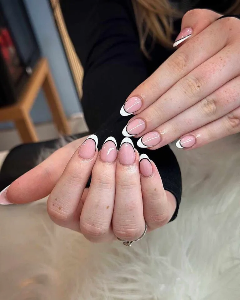 black and white french tip nail designs 023 163b134137