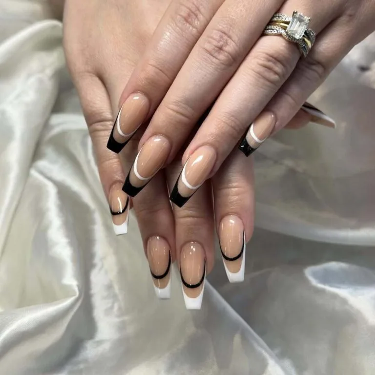 black and white french tip nail designs 025 eacbb61b45