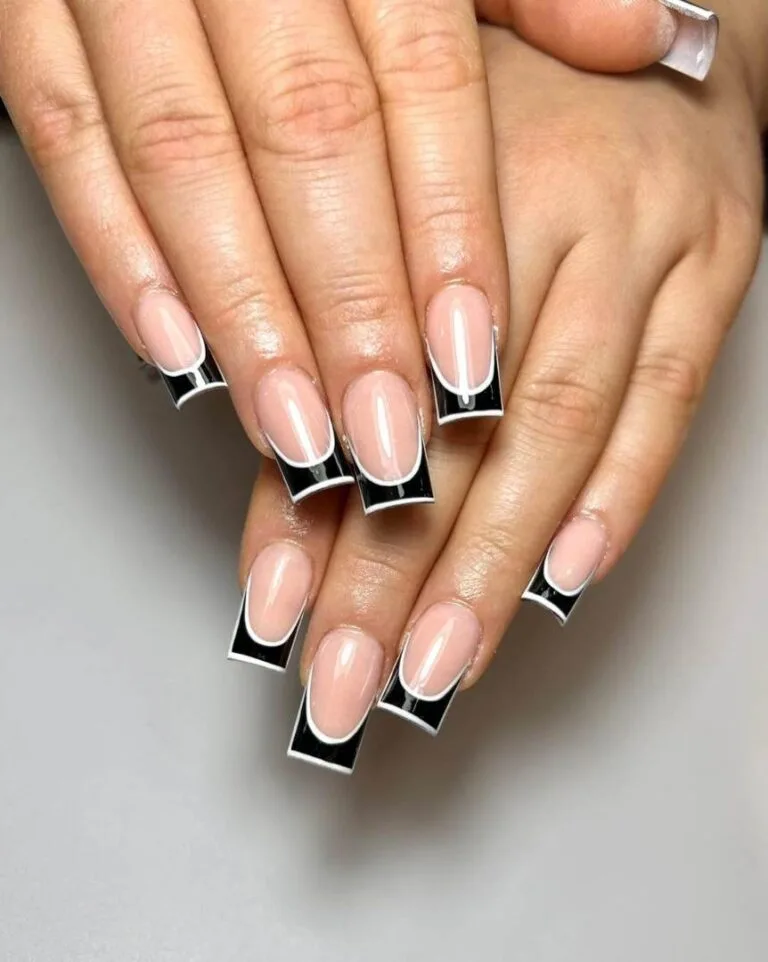 black and white french tip nail designs 026 8e1c71ab86