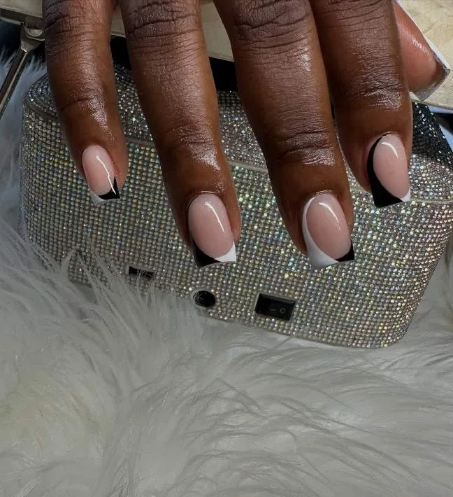 black and white french tip nail designs 027 d255ac1b96