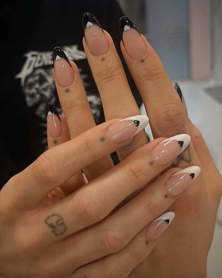 black and white french tip nail designs 030 bd7f382421