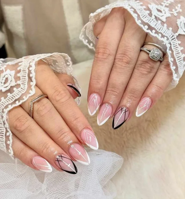 black and white french tip nail designs 031 b619ba8db4