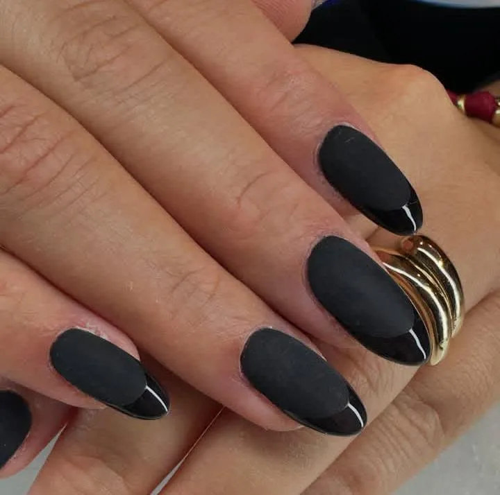 black french tip almond nails 011 10583032ed